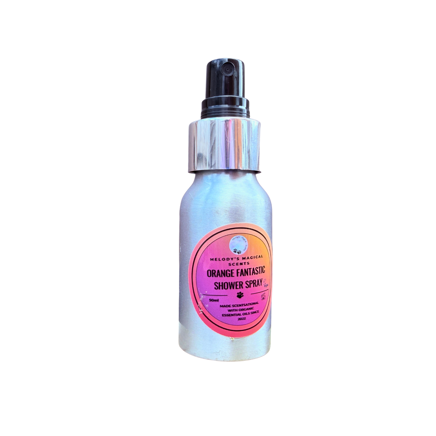  Orange Fantastic shower spray 50ml on clear background