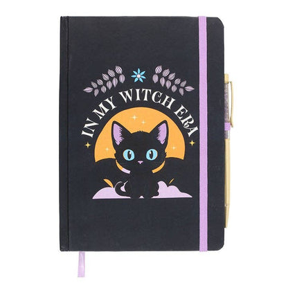 In My Witch Era Black Bat Cat A5 Notebook with Amethyst Pen