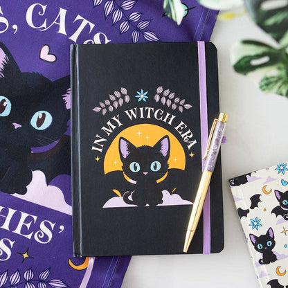 In My Witch Era Black Bat Cat A5 Notebook with Amethyst Pen