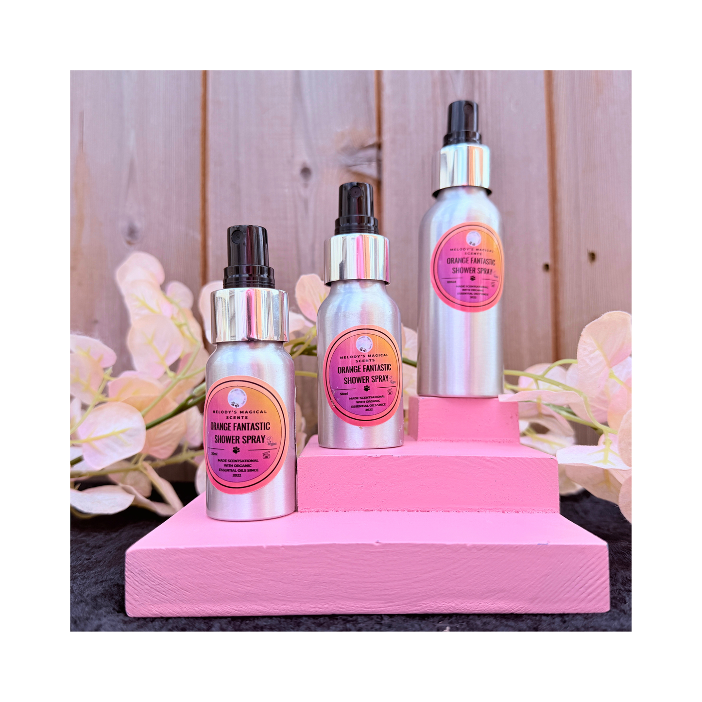  Orange Fantastic shower spray trio - 30ml, 50ml and 100ml sizes