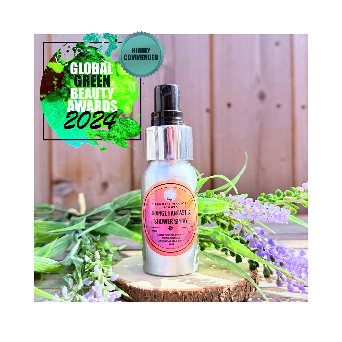Award-winning Orange Fantastic shower spray 30ml - Global Green Beauty Awards winner